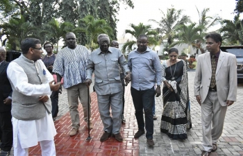 H.E. J. A. Kufuor, former President of Ghana and Chief Guest released a special commemorative postal stamp issued by Department of Posts of India to launch year long celebrations of the 150th birth anniversary of Mahatma Gandhi at an event at India House on 2nd October. H.E. Kufuor, also delivered an address on life and message of Mahatma to an audience comprising Hon. Deputy Minister for Communications, members of Parliament, Ambassadors and members of diplomatic corps, ITEC alumni and leading members of Indian and Ghanaian community.